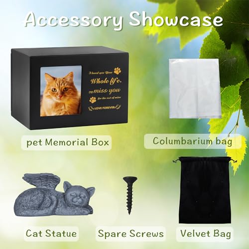DiDiBirDi Pet Urn for Cat Ashe, Black Wooden Keepsake for Hair by DiDiBirDi - Image 3