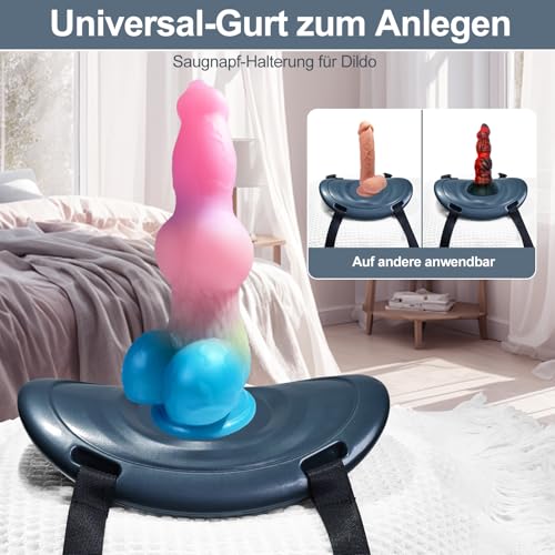 Saugnapf Dildo Halterung Mount Sexsattel mit Gurten freihändiges Spielen auf Kissen, einstellbare Strap On Harness Dildohalter für Stuhl Swing Sofa, Dildos Machine für Frau Männer Sexspielen (Grün)