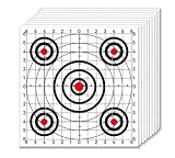 Confezione da 50 bersagli a quadretti multibianco, 30 x 30 cm, in carta bianca con griglia da 1 pollice per calibratura, regolazione e allenamento - per pistola, fucile e aria compressa e Airsoft