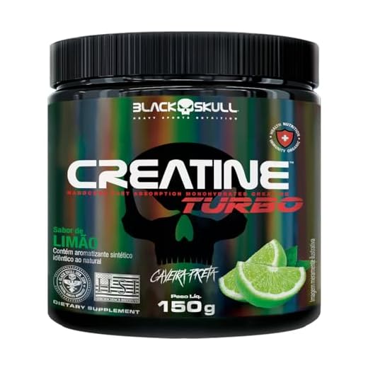 Black Skull Creatine Turbo Monohidratada - 150G Limão - Cor: Null