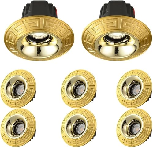 Adjustable LED Recessed Spotlight - 14W Brass Ceiling Downlight, 6000K