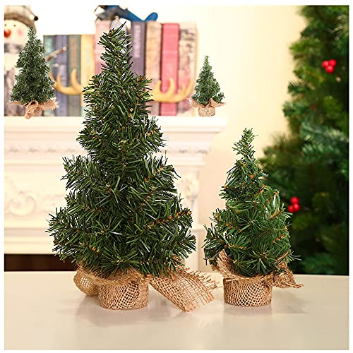 Jylucky 4 Pack Tabletop Mini , 7.87" / 11.81" Artificial, Miniature Pine Christmas Tree With Linen Base Perfect For Christmas Decorations, Home, Kitchen, Dining Table #TOP4