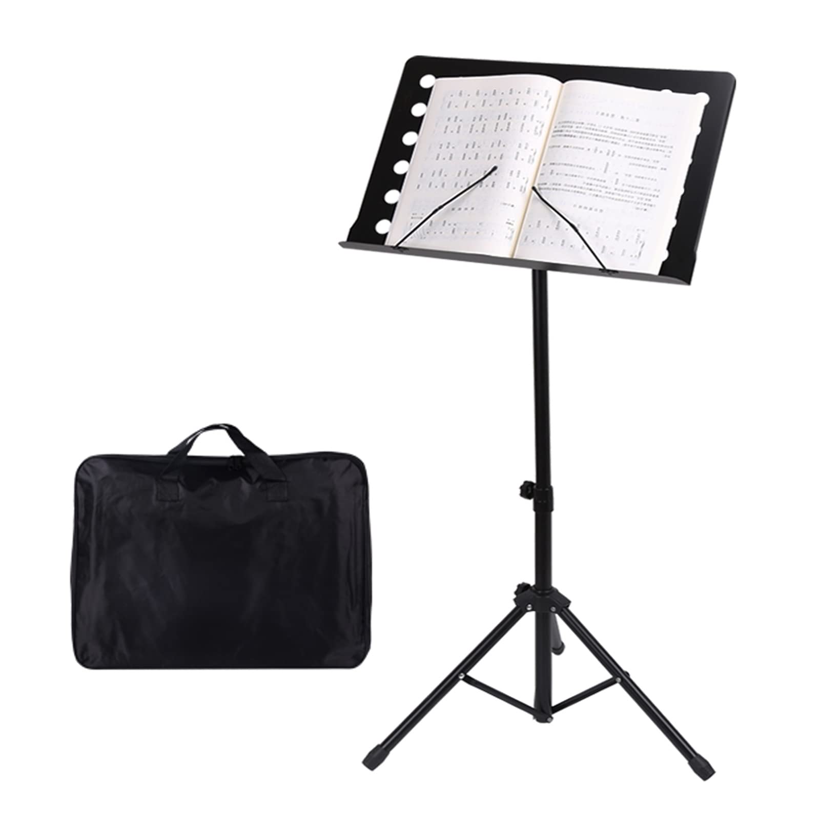 HJXGQJM Leggio for Spartiti in Metallo, Portatile Pieghevole Strumento Leggio Telaio di Lettura Supporto Piatto Musica Pieghevole, Leggio for Orchestra, Nero Leggio per spartiti