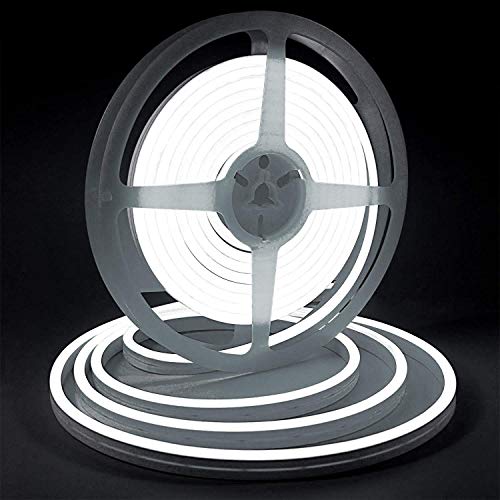 Led Neon Rope Light Dimmable Led Strip 12V 6000K White Led Strip Lights, Lamomo 16.4 Ft/5m IP68 Waterproof Silicone Rope Light for Indoor/Outdoors Home Decoration/DIYÂ 