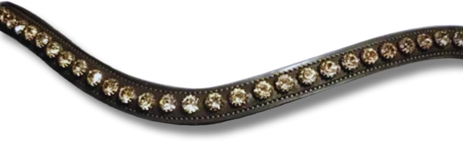 Leather English Bridle Soft Padded Browband Crystals for Horse Bridles Sparkly Bling Diamond Decorated Bling Dressage M 16