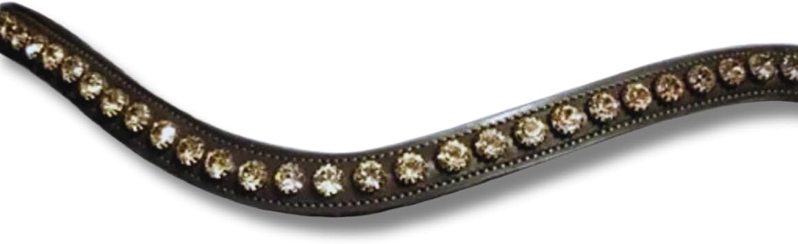 Alice International Leather English Bridle with Soft Padded Browband - Sparkly Crystal Bling for Dressage and Horse Riding Full M 16