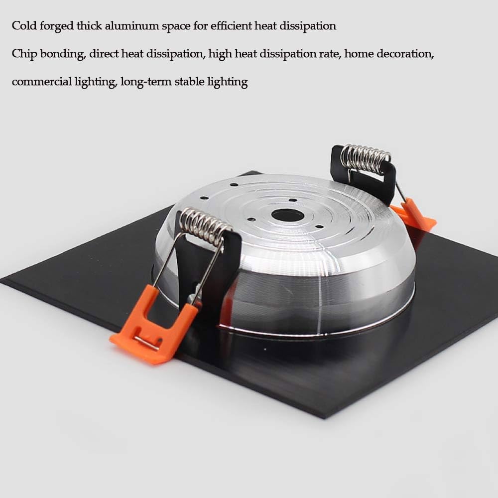 3.5-inch 3 CCT Square Aluminum LED Recessed/Downlight Color Switchable 3000K/4000K/6000K 5W 120V LED Lights Black Baffle Trim for Home Improvement