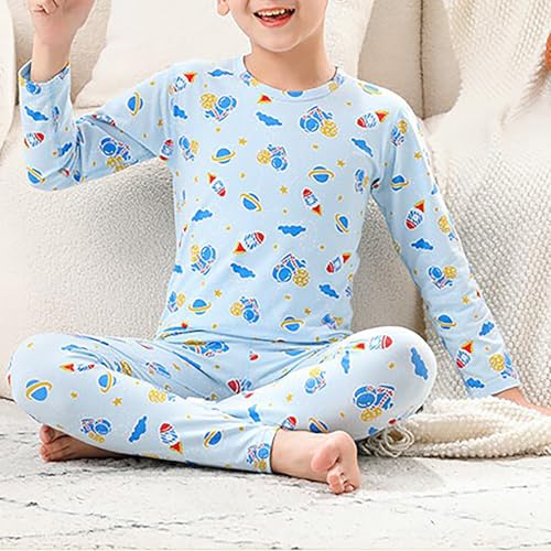 Kids Boys Girls 2PCS Cotton 𝗟oungewear Sets Unisex Toddler Long Sleeve Cartoon Print Tops+Pants Comfy 𝐏ajamas Outfits2