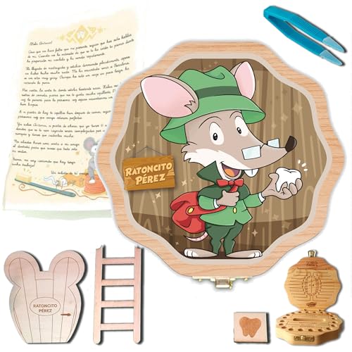CASITA RATONCITO PÉREZ | Set Completo | cajita dientes ratoncito perez, puerta ratoncito perez, caja dientes de leche niña, caja dientes de leche niño, ratoncito perez, raton perez (002/1000/001102)