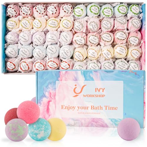 Bath Bombs for Women Gift Set, 50 Pcs Natural Organic