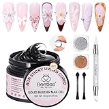 Beetles 3D Gel Nail Art Kit-Crystal Orb 3D Nail Art Clear 1 oz 5 in 1 Non-Sticky Hand Sculpting Building for Beginner DIY Salon at Home,Clear Solid Builder Nail Gel, UV & LED Lamp Cured Needed