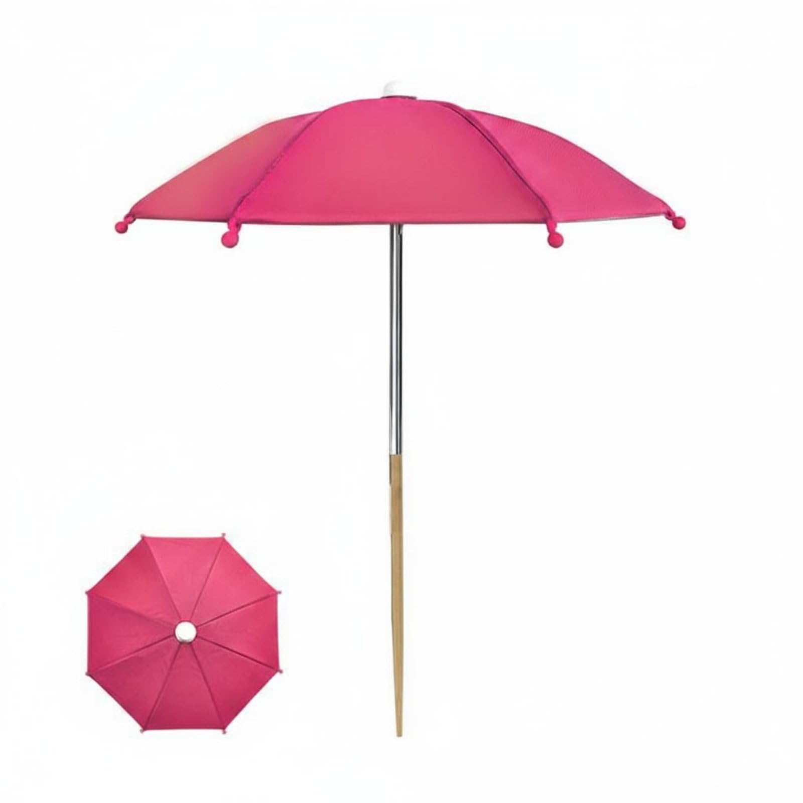 Blocking Plant Umbrella Rainproof Mini Plant Umbrella Heat Protection Succulent Sun Shade Easy to Use for Gardeners, Balcony, Patio, Outdoor, Rose Red|Umbrellas-image-18