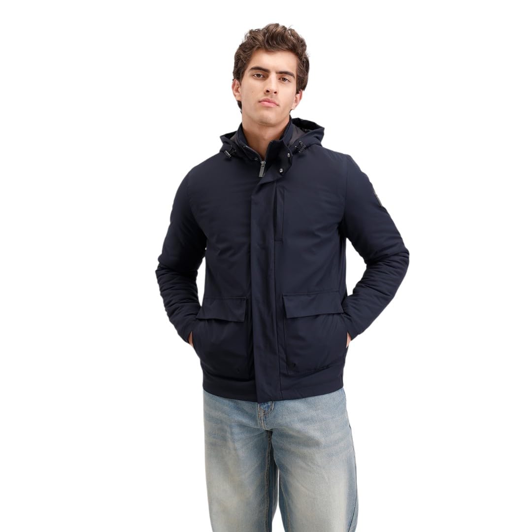 WROGN Men's Insulated Hooded Jacket | Utility Pocket Design | Slim Fit in neutral