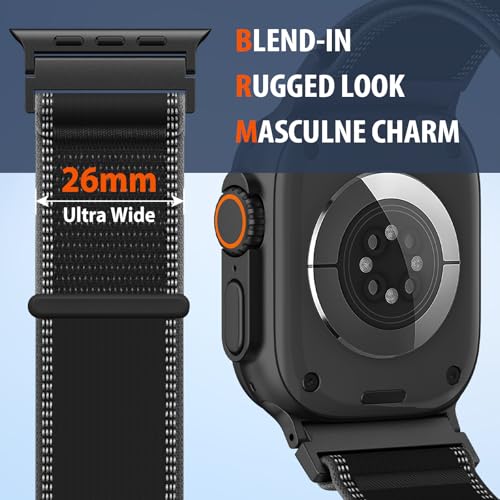 Image of Trail Loop Nylon Band Compatible with Apple Watch Ultra 3 /2 Bands 49mm 46mm 45mm 44mm 42mm, Sport Replacement iWatch Wrist Strap for SE Series 11 10 9 8 7 6 5 4 Men Women