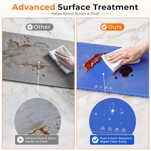 26"x15" FJAU Electric Silicone Food Warming Mat w/ 7 Heat Levels (Blue) - image 6