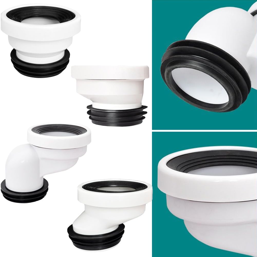 DAZZLEEX Buse de connexion de WC pour tuyau de toilette excentrique droit (décalage de 5 cm)
