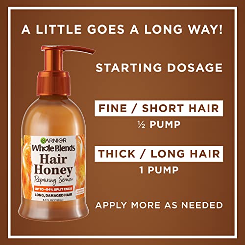 Garnier Whole Blends Honey Treasures Hair Honey Repairing Serum For Long, Damaged Hair, 5.1 Fl Oz, 2-Count (Packaging May Vary) #TOP4