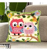 ANSIWEIGO DIY Knüpfkissen Set 43x43 Cm - Latch Hook Kit Mit Wolle Für Kinder & Erwachsene