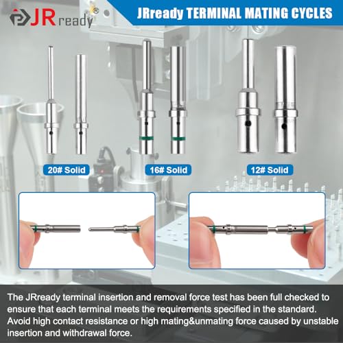 JRready Deutsch Connector 2 Pin Connector Kits with Size 16 Solid Contacts(14-20AWG), ST6328-2 DT Series Waterproof Connector 2 Pin 5 Sets and Deutsch Pin Removal Tool DRK-RT1B with Mounting Clips - Thumbnail 5