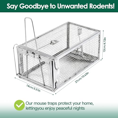 AGJIQ Humane Mouse Trap, Rat Squirrel Tap Cage (Silver Single Unit) by AGJIQ - Used condition - Image 2