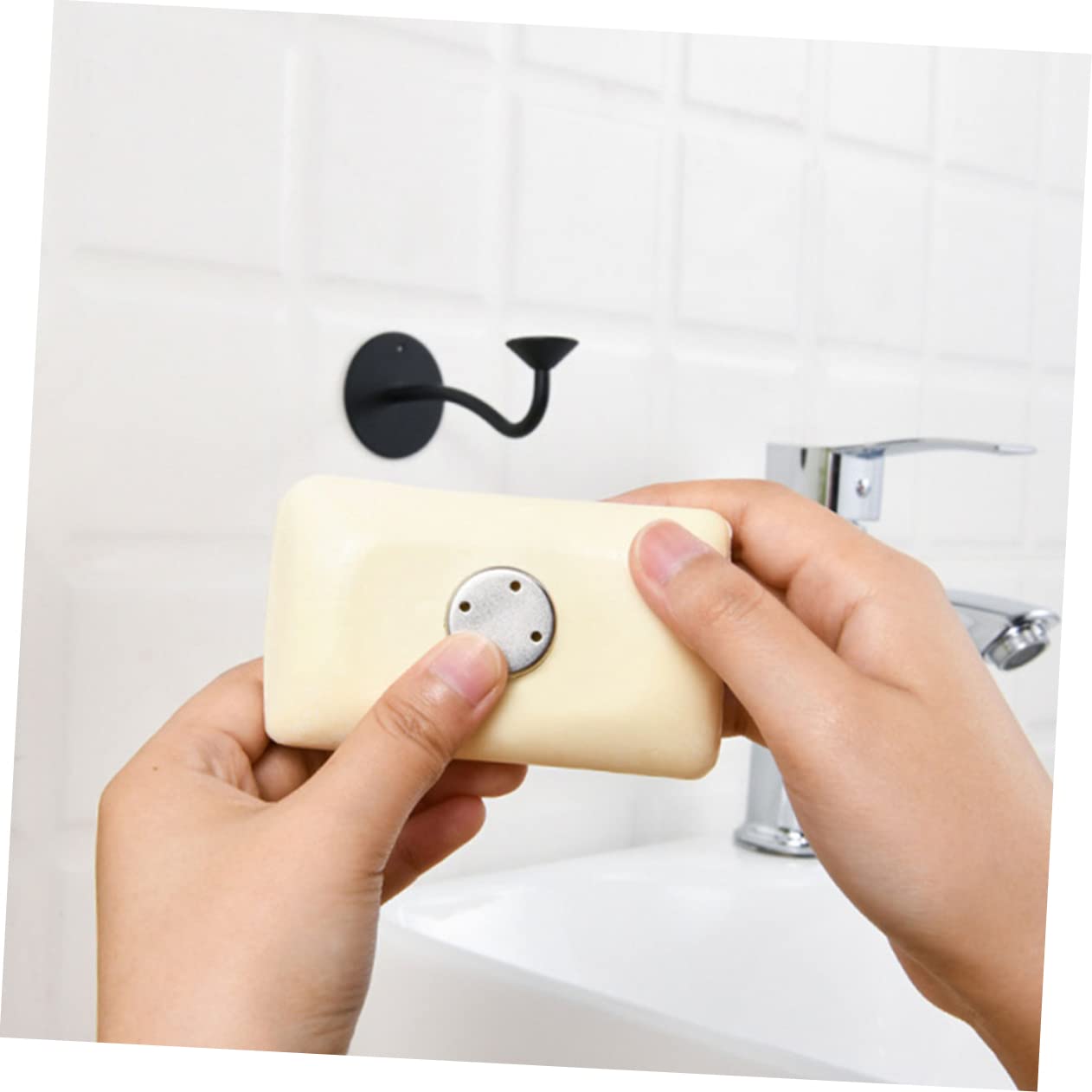 PRETYZOOM 5 Set Di Tappi Porta Sapone Magnetici in Acciaio Inossidabile Tappi Porta Sapone Per Accessori Da Bagno 6 Pezzi * 5