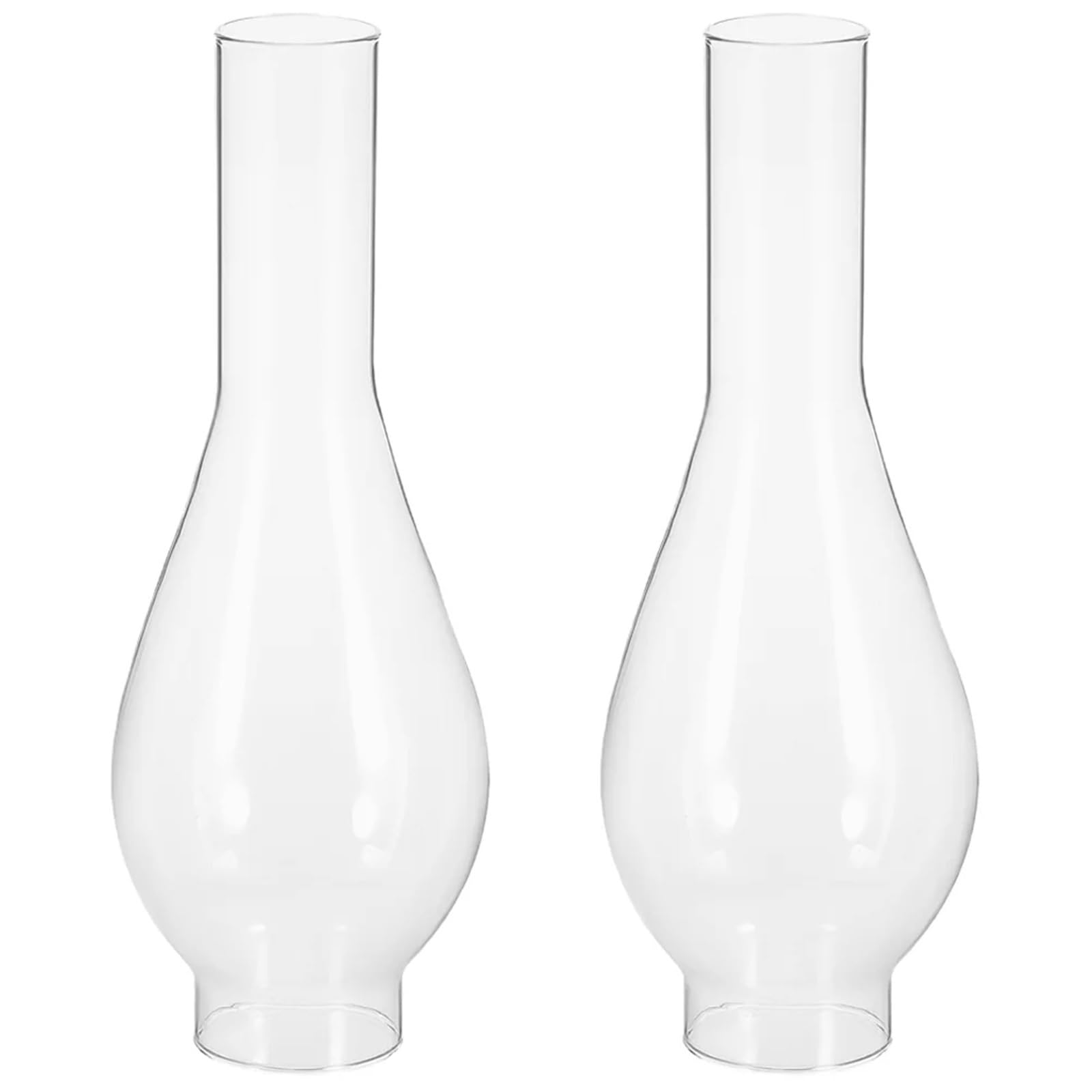 2Pcs Retro Lampshade Oil Lamp Chimney Replacement Glass Cover Lantern Shades Clear Kerosene Shade Lighting Accessories for Desktop Decoration