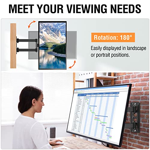 Elived Full Motion Tv Monitor Wall Mount For Most 14-42 Inch Led Lcd Flat Screen Tvs & Monitors, Swivels Tilts Extension Rotation, Max Vesa 200X200Mm, Up To 33 Lbs. #TOP1