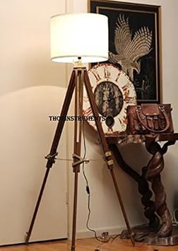 Thor Vintage Classic Tripod Floor Lamp Nautical Floor Lamp Home Decor lamp (Without Lampshade) Rustic Vintage Home Decor Gift