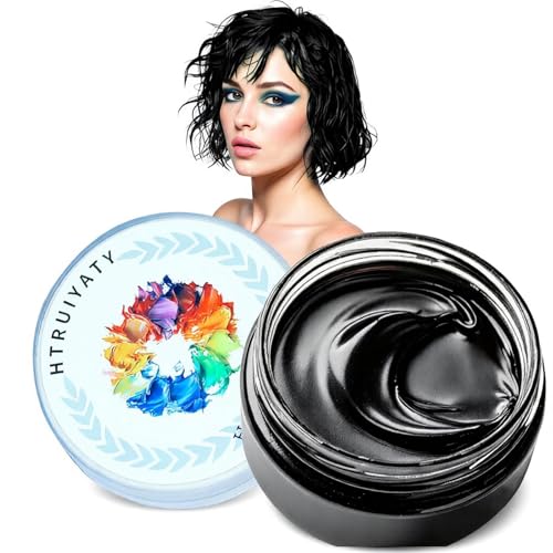 Temporary Black Hair Colour Wax Natural Washable Instant Hair Color Pomades Mud for Men Women Adult Cosplay Halloween Party
