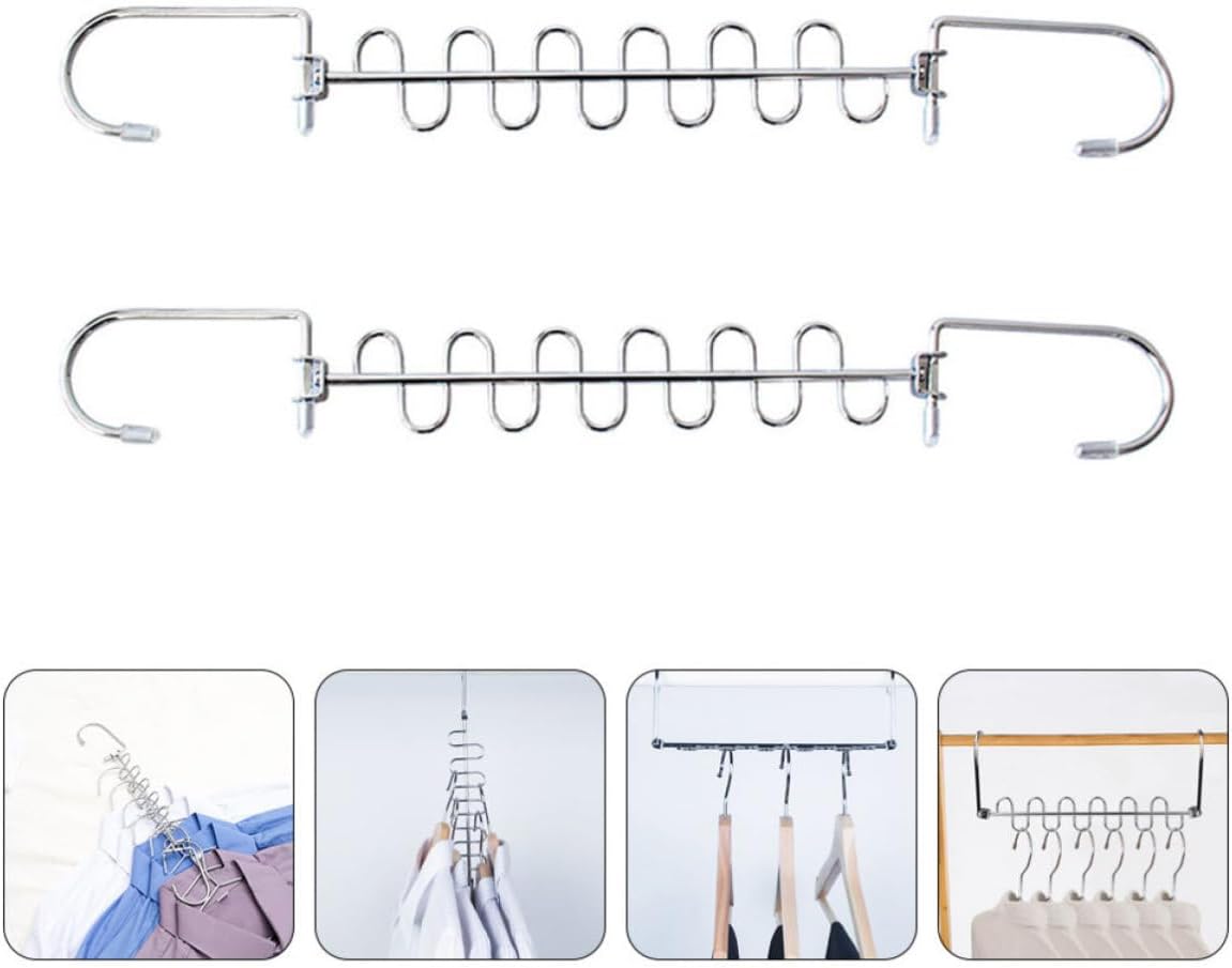2pcs Multi Hole Clothes Drying Rack Iron Hanger for Indoor Laundry