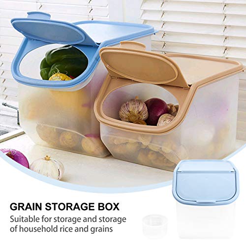 Rice Cereal Container Storage Container Airtight Food Storage Bin With Lid Dry Food Cereal Container Dispenser Pantry Storage For Kitchen Food Storage Canister Blue Rice Storage Bin #TOP5
