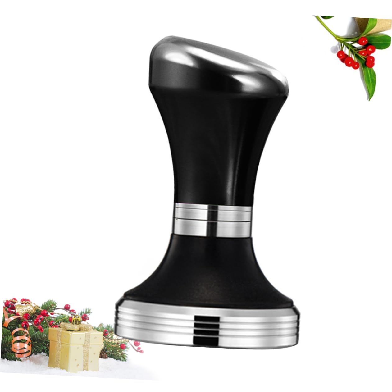 Kaffeestampfer 58mm aus Edelstahl für Espresso Basis | Schwarz, Korrosionsbeständig, für Zuhause und Café, Kaffeezubehör für Präzises Andrücken