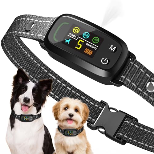 Collier Anti-aboiement PUGTOW Collier pour Chien à la Citronnelle sans Choc, Dispositif Rechargeable Anti-aboiement - Collier de Dressage pour Chiens avec 5 Modes...