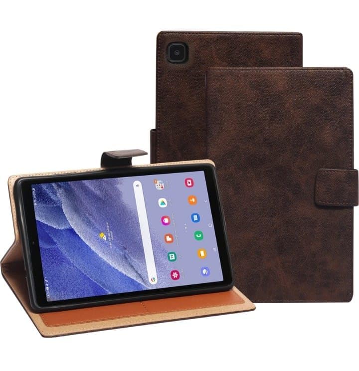 Image of Premium Flip Cover for Samsung Galaxy Tab A7 Lite 8.7 Inch, Leather, Magnetic Stand, Soft TPU Back with PU Leather Front (Coffee)