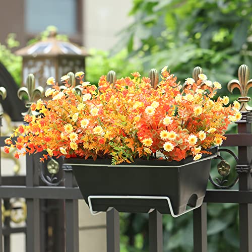 Macting 12 Bundles Artificial Flowers Outdoor Fake Fall Flowers For Outside Decoration Uv Resistant Faux Boxwood Fake Plastic Flower For Farmhouse Window Box Garden Balcony Fall Wedding Decor #TOP4