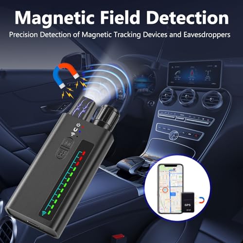 FOWARD GAUSS Professioneller Verborgene Kamera Detektor Anti-Spionage-Bug-Detektor RF-Signal-Scanner Detektor für GPS-Tracker/Abhören/Magnetische Drahtlose Geräte Tragbarer Spionage-Kameradetektor