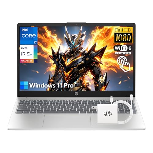 Image of HP 15.6" FHD Touchscreen i7 Laptop, Intel 10-Core i7-1355U(Beat Core 7 160U), 16GB RAM 512GB SSD, Win 11 Pro Wifi6 Bluetooth Numeric Keypad Laptops-Computer for Business Gaming w/GM Accessory