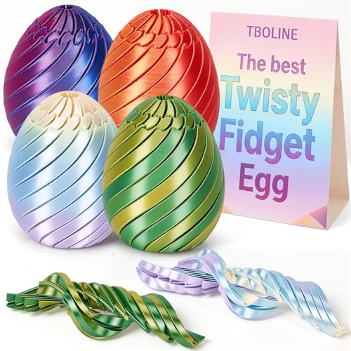 Œufs glissants imprimés 3D anti-stress en lot de 4 puzzles rotatifs pour adultes