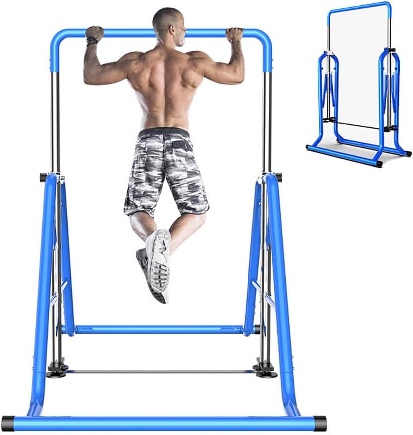 Gymnastics Horizontal Bar Expandable Gymnastic Bar Folding for Home, Adjustable Height Practice Bar Junior Training Bar for Kids and Adult Support to 440lbs
