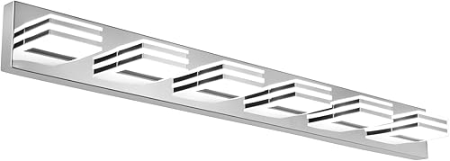 Modernas lámparas de baño con 6 luces LED, barra de iluminación de tocador de 41 pulgadas, luces de pared sobre el espejo de 36 W, lámparas de baño