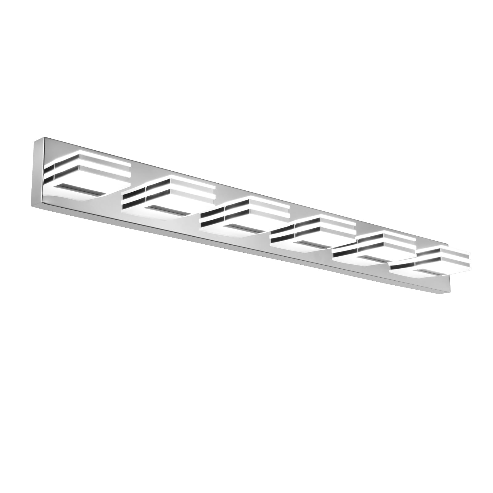 Modern Bathroom Light Fixtures 6 Light LED Vanity Lighting Bar 41 Inch Wall Lights above Mirror 36W Mirror Light Fixtures Chrome Bath Lamps 6000K Restroom Sink Light Long Vanity Sconces Lights