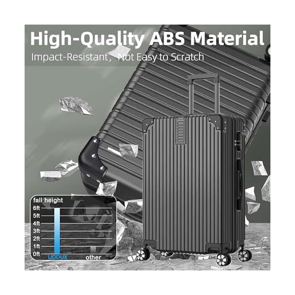 LIODUX-4-Piece-Luggage-Sets-Expandable-PP-Hardshell-Clearance-Luggage-Hardside-Lightweight-Durable-Carry-On-Suitcase-Sets-with-Two-Hooks-Spinner-Wheels-TSA-Lock-14202428in-Black-PP LIODUX 4 Piece Luggage Sets, Expandable PP Hardshell Clearance Luggage Hardside Lightweight Durable Carry On Suitcase Sets with Two Hooks, Spinner Wheels, TSA Lock 14/20/24/28in - Black + PP
