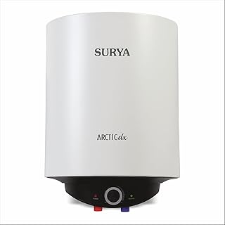 SURYA ROSHNI ARCTIC-DX 10L Storage Water Heater (Geyser) with FREE INSTALLATION | 2000W Heating Element | 5 Star BEE Rated | Glassline Tank | Rust Proof Body | High Rise Compatible