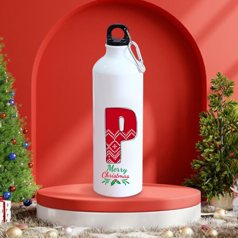 Half Engineer Personalised Alphabate Merry Christmas Printed Aluminium Water Bottle|Water Bottle |Printed Bottle|Xmas Gift Christmas Gift for Women,Kids,Colleagues,Family, Friends