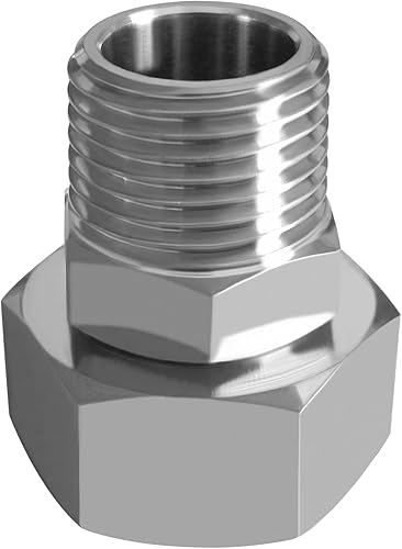 Beduan Adaptador de manguera de jardín inoxidable con doble giro 12 "NPT macho a 34" GHT hembra extensión junta reparación montaje