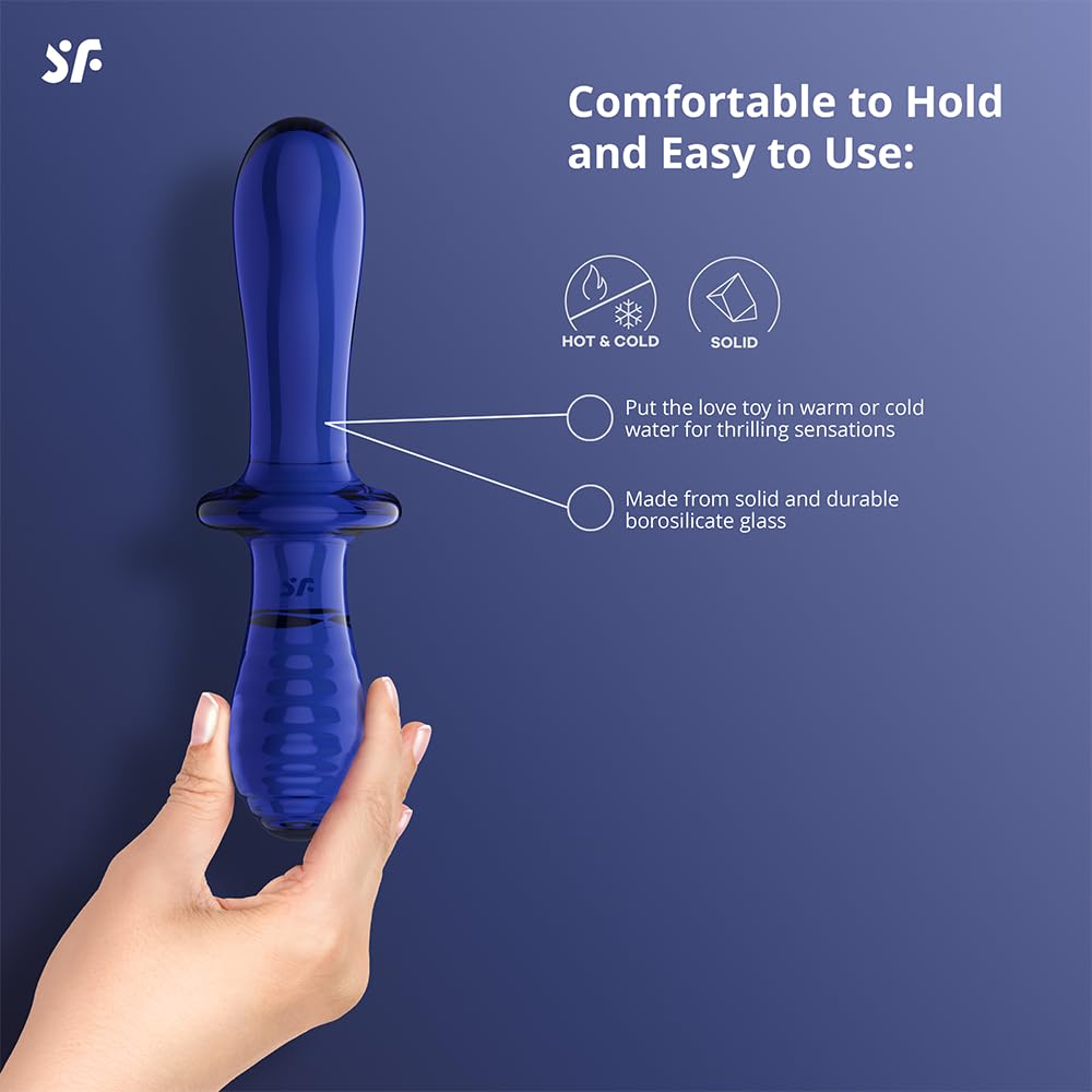 Amazon.com: Satisfyer Double Crystal | Glass Dildo | Hot & Cold Temperature  Play | Double-Ended| 2 Textured Shafts | Vaginal, Clitoral and Anal  Stimulation | Unisex (Light Blue) : Everything Else
