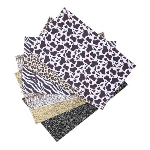 Tissu similicuir imprimé animaux Gogogmee 6 pièces pour couture et loisirs créatifs