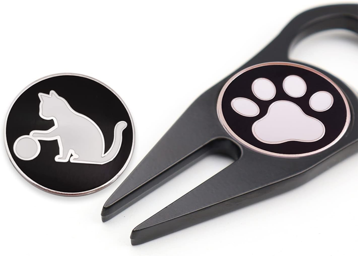 review Adhere Golf Divot Repair Tools Pitchforks Metal with Ball Markers Clip (Black Nickel)