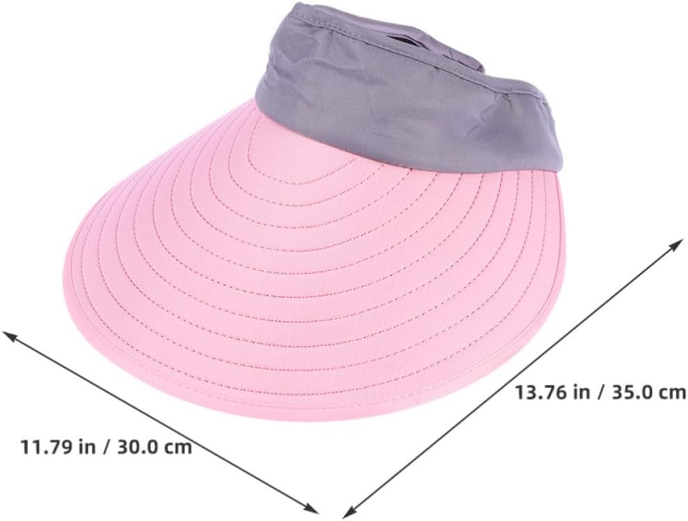 2pcs Outdoor Tennis Cap with Foldable Design and UV Protection | Acrylic Fibers, White Brim Black Top Pink Gray, Everyday Look and Hiking