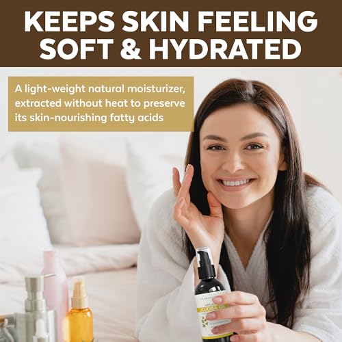 image for Viva Naturals Organic Jojoba Oil - Pure Cold-Pressed for Skin and Hair